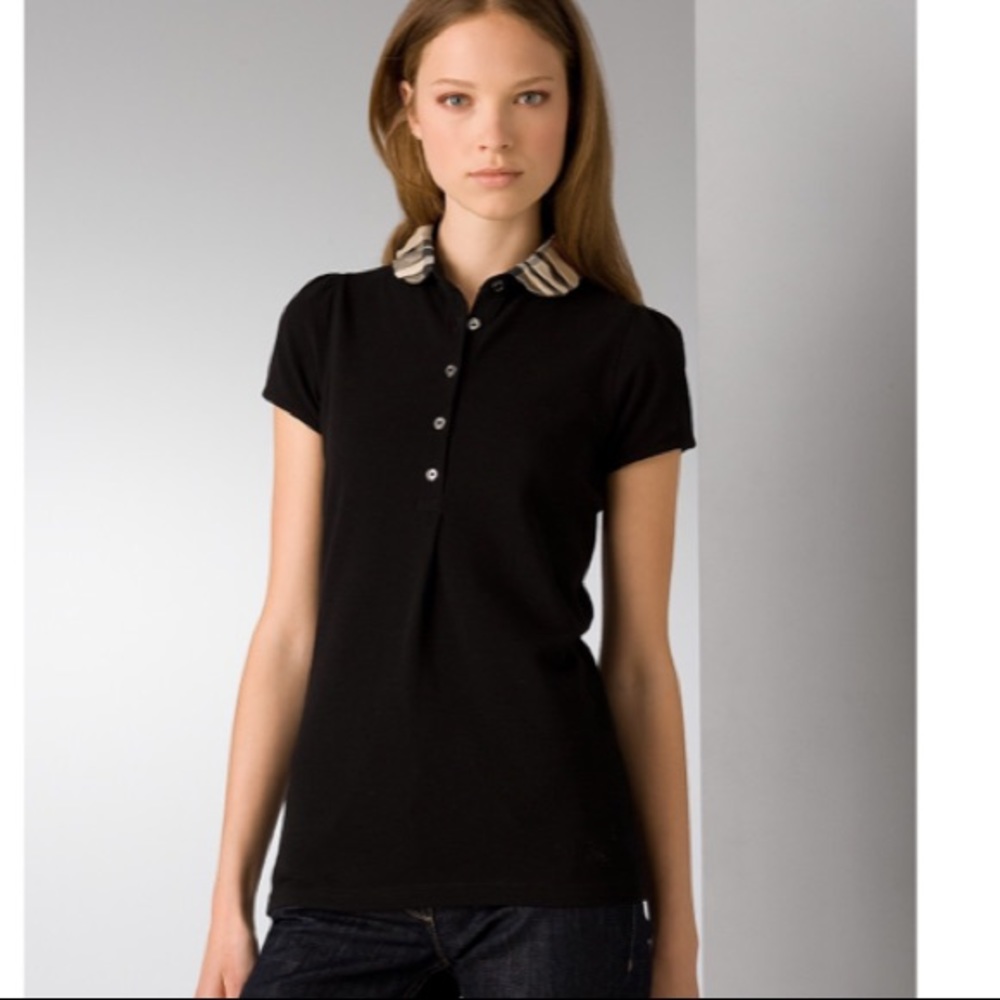 Burberry Brit Ruched Collar Polo Shirt